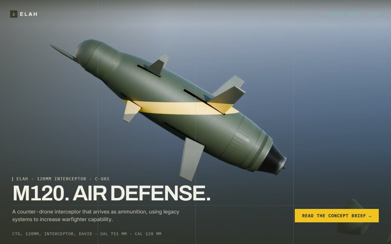 ELAH DAVID 120mm counter-UAS interceptor round